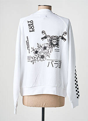 Sweat-shirt stretch manches longues blanc ROSE GARDEN femme