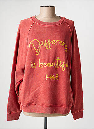 Pull coupe droite manches longues rouge ROSE GARDEN femme