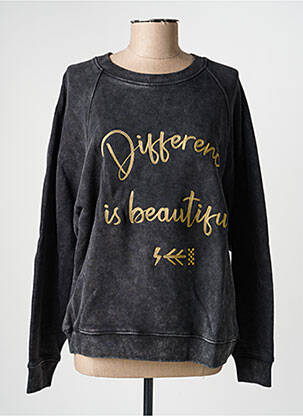 Pull coupe droite manches longues noir ROSE GARDEN femme