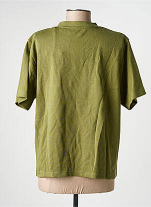 T-shirt sérigraphie floquée manches courtes vert ROSE GARDEN femme