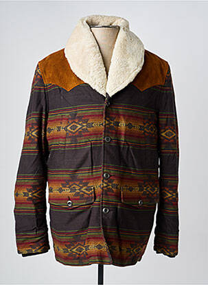 Manteau court coupe droite sans capuche gris IRON AND RESIN homme