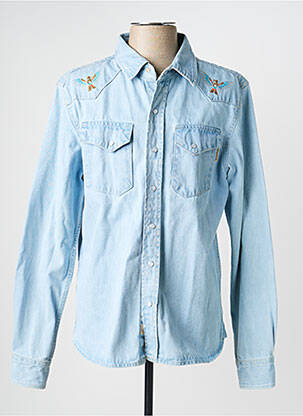 Chemise manches longues poches bleu IRON AND RESIN homme