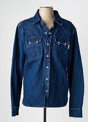 Chemise manches longues coupe droite bleu IRON AND RESIN homme
