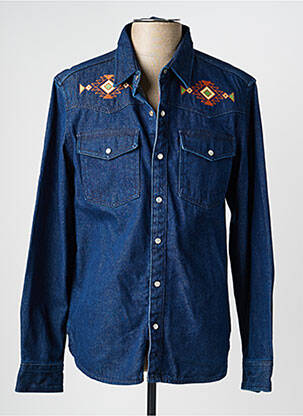 Chemise manches longues poches bleu IRON AND RESIN homme