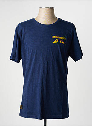 T-shirt coupe droite manches courtes bleu DAYTONA homme