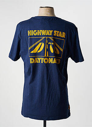 T-shirt coupe droite manches courtes bleu DAYTONA homme