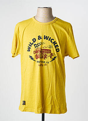 T-shirt coupe droite manches courtes jaune DAYTONA homme