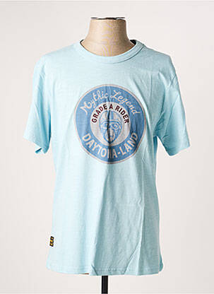 T-shirt coupe droite manches courtes bleu DAYTONA homme