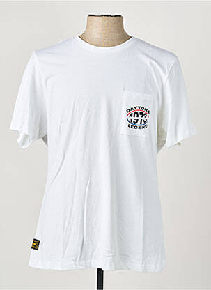 T-shirt coupe droite manches courtes blanc DAYTONA homme