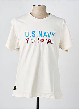 T-shirt broderie manches courtes blanc DAYTONA homme