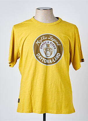 T-shirt coupe droite manches courtes jaune DAYTONA homme