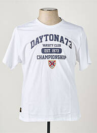 T-shirt coupe cintrée manches courtes blanc DAYTONA homme