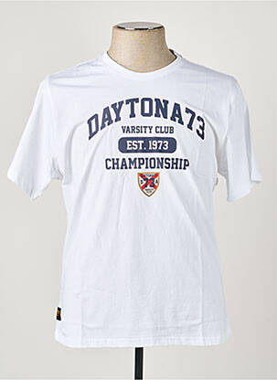T-shirt coupe cintrée manches courtes blanc DAYTONA homme