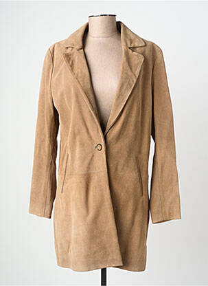 Manteau long coupe cintrée sans capuche beige ROSE GARDEN femme