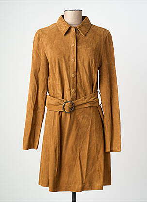 Robe courte manches longues manches longues marron ROSE GARDEN femme