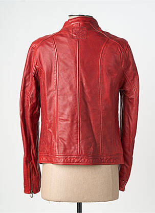Veste en cuir poches rouge ROSE GARDEN femme