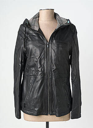 Veste en cuir poches noir ROSE GARDEN femme