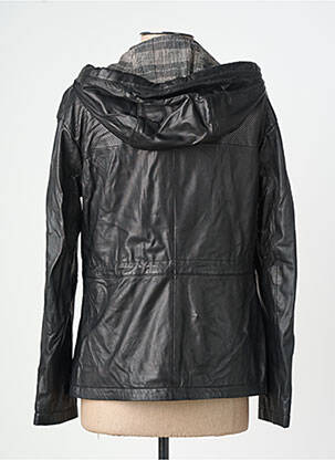 Veste en cuir poches noir ROSE GARDEN femme