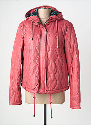 Veste en cuir poches rose ROSE GARDEN femme