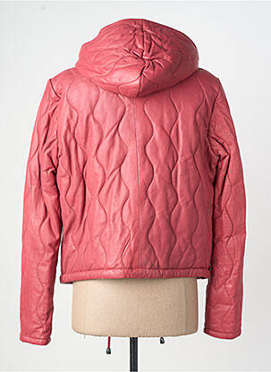 Veste en cuir poches rose ROSE GARDEN femme