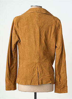 Veste en cuir poches marron ROSE GARDEN femme
