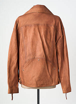 Veste en cuir poches orange ROSE GARDEN femme