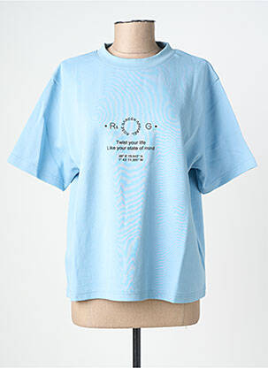 T-shirt coupe droite manches courtes bleu ROSE GARDEN femme