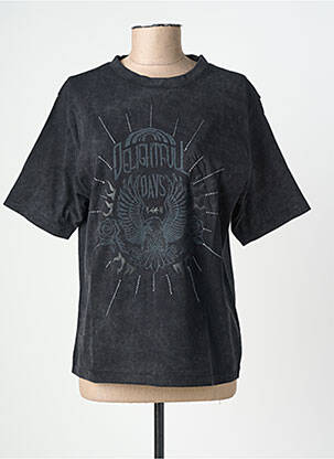 T-shirt coupe droite manches courtes noir ROSE GARDEN femme