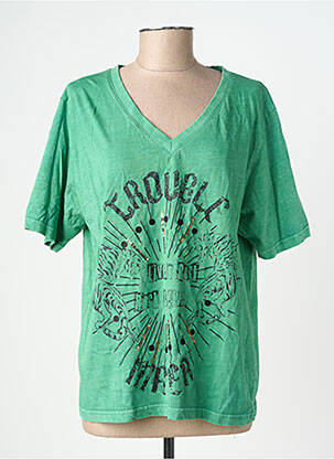 T-shirt coupe droite manches courtes vert ROSE GARDEN femme