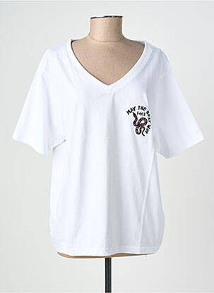 T-shirt coupe droite manches courtes blanc ROSE GARDEN femme