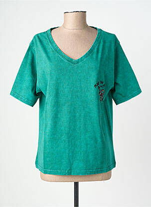 T-shirt coupe droite manches courtes vert ROSE GARDEN femme