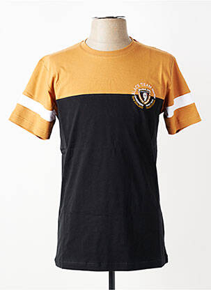 T-shirt broderie manches courtes jaune CAMBERABERO homme