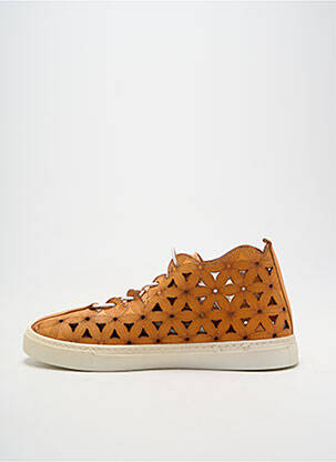 Baskets bout rond talon plat jusqu'à 3cm orange OTTILIA femme