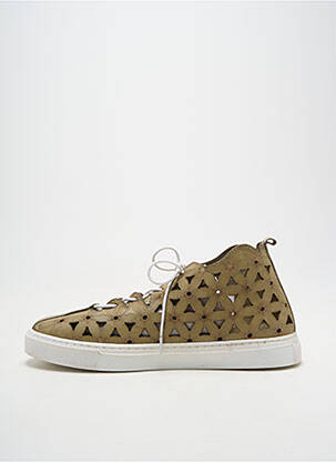 Baskets bout rond talon plat jusqu'à 3cm vert OTTILIA femme