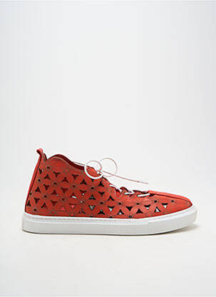 Baskets semelle amovible talon plat jusqu'à 3cm rouge OTTILIA femme