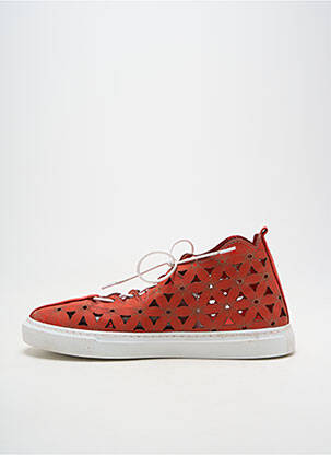 Baskets semelle amovible talon plat jusqu'à 3cm rouge OTTILIA femme