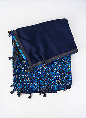 Foulard effet matière satinée bleu JADE & CLARISSE femme