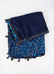Foulard tissage popeline bleu JADE & CLARISSE femme