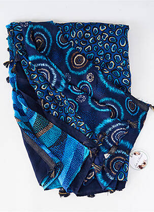 Foulard effet matière satinée bleu JADE & CLARISSE femme