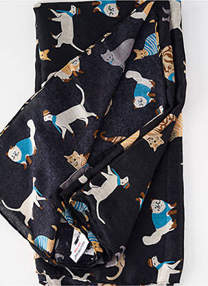 Foulard imprimé animal noir REGINA SCHRECKER femme