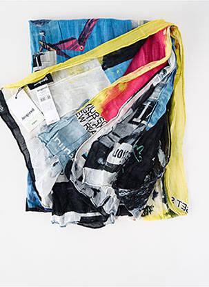 Echarpe imprimé fantaisie bleu DESIGUAL femme