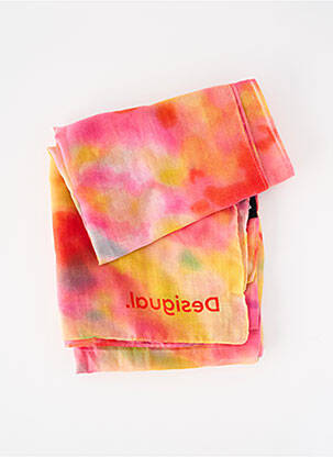 Foulard tissage popeline rose DESIGUAL femme