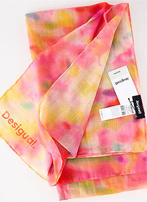 Foulard tissage popeline rose DESIGUAL femme