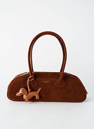 Sac doublure textile forme rectangulaire marron FLORA & CO femme