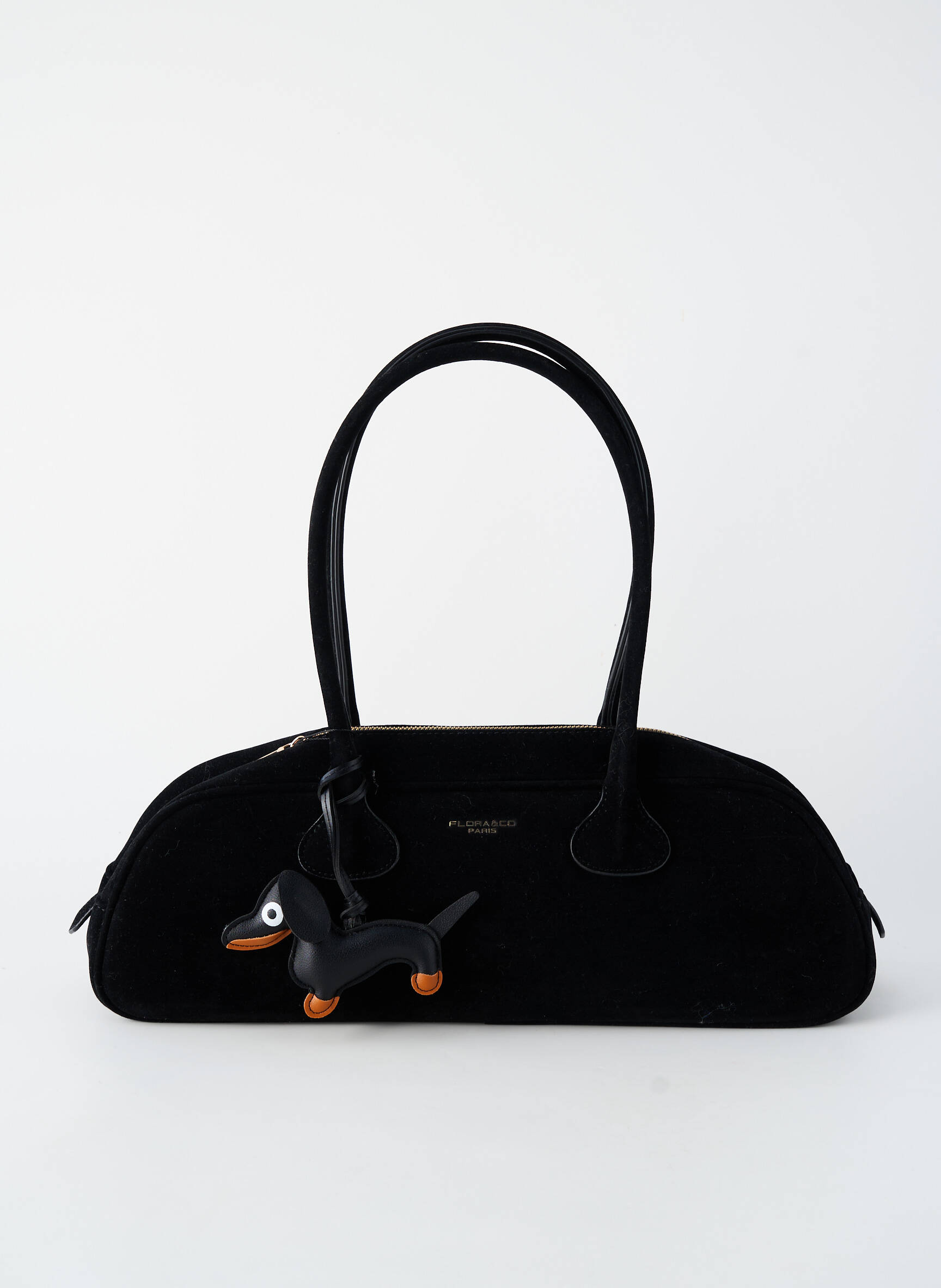 Sac doublure textile forme rectangulaire noir FLORA & CO femme