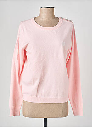 Pull coupe droite manches longues rose MORGAN femme