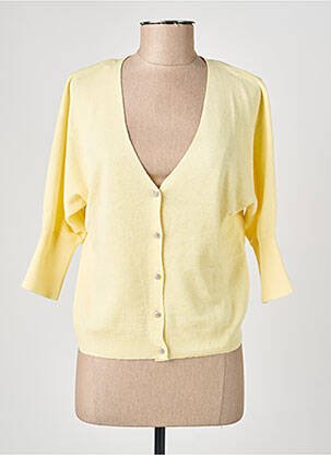 Gilet manches longues manches 3/4 jaune MORGAN femme