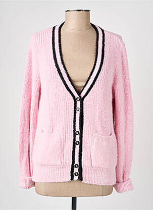 Gilet manches longues resserrée sur le bas rose MORGAN femme