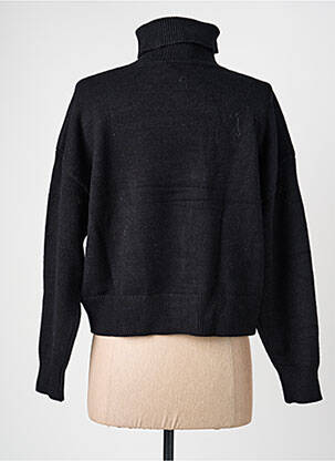 Pull col roulé coupe droite manches longues noir TIFFOSI femme
