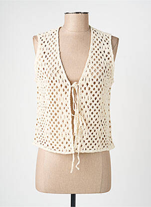 Gilet sans manche coupe droite beige TIFFOSI femme